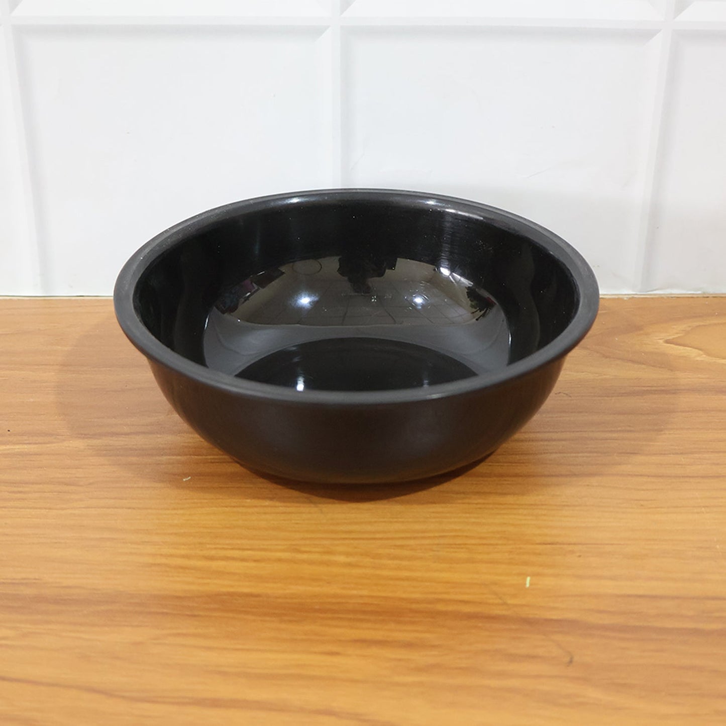 Plastic 6 Inch Black Round Deep Serving Bowl (1 Pc)