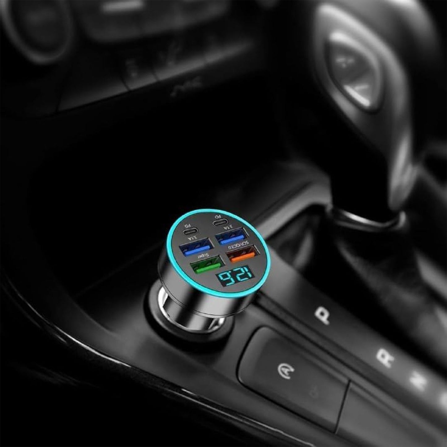 Multi-Port Fast Car Charger for 12V/24V Vehicles â€“ 4-USB Smart Adapter