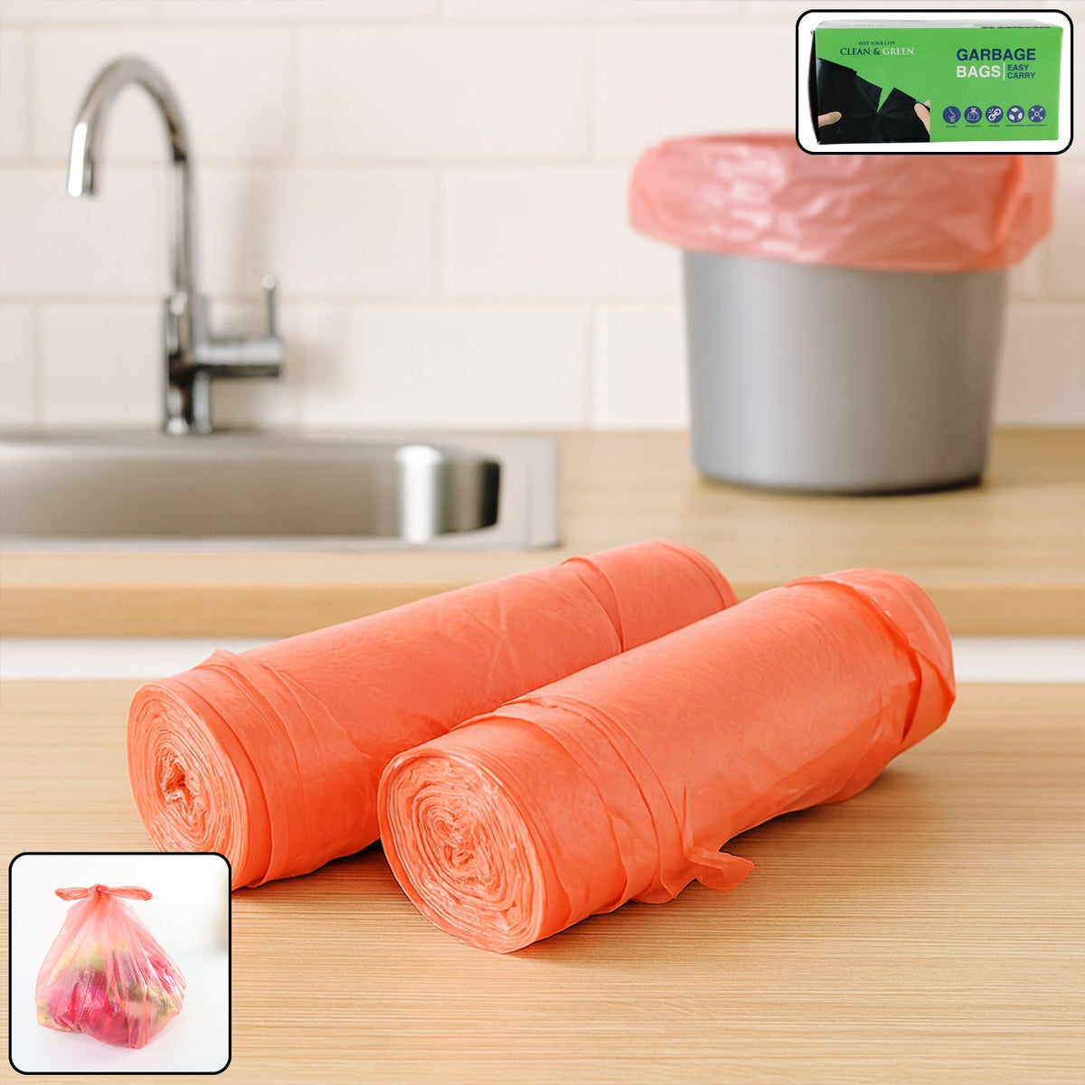 Clean & Garbage Bags - (Pack of 2 Rolls / 45Ã—40 cm )