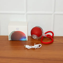 Rechargeable Interactive Cat Toy Ball with Detachable Braided Tail and LED Light (1 Pc)