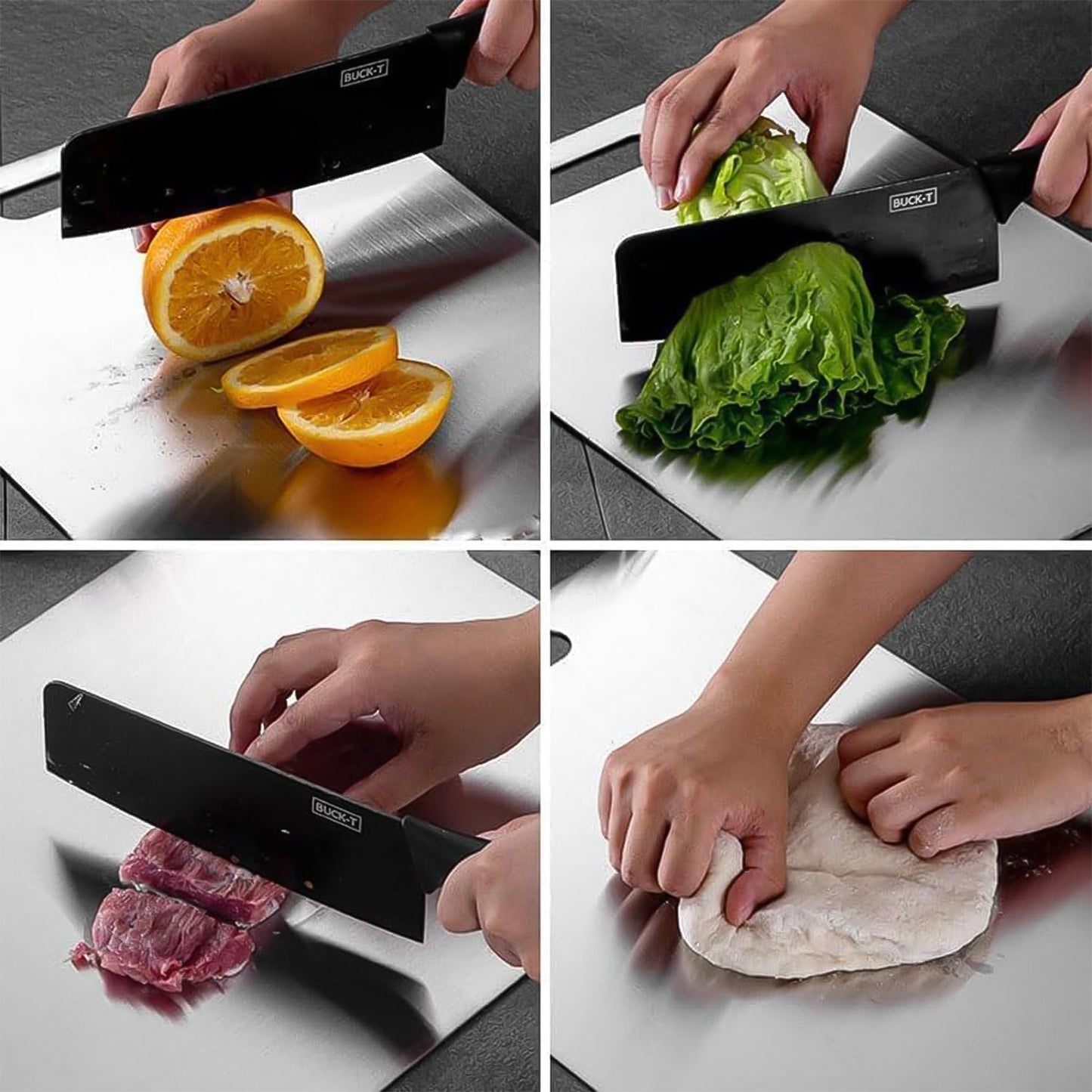 Stainless Steel Vegetable & Fruit Cutting Chopping Board (31Ã—20 Cm / 1 Pc)