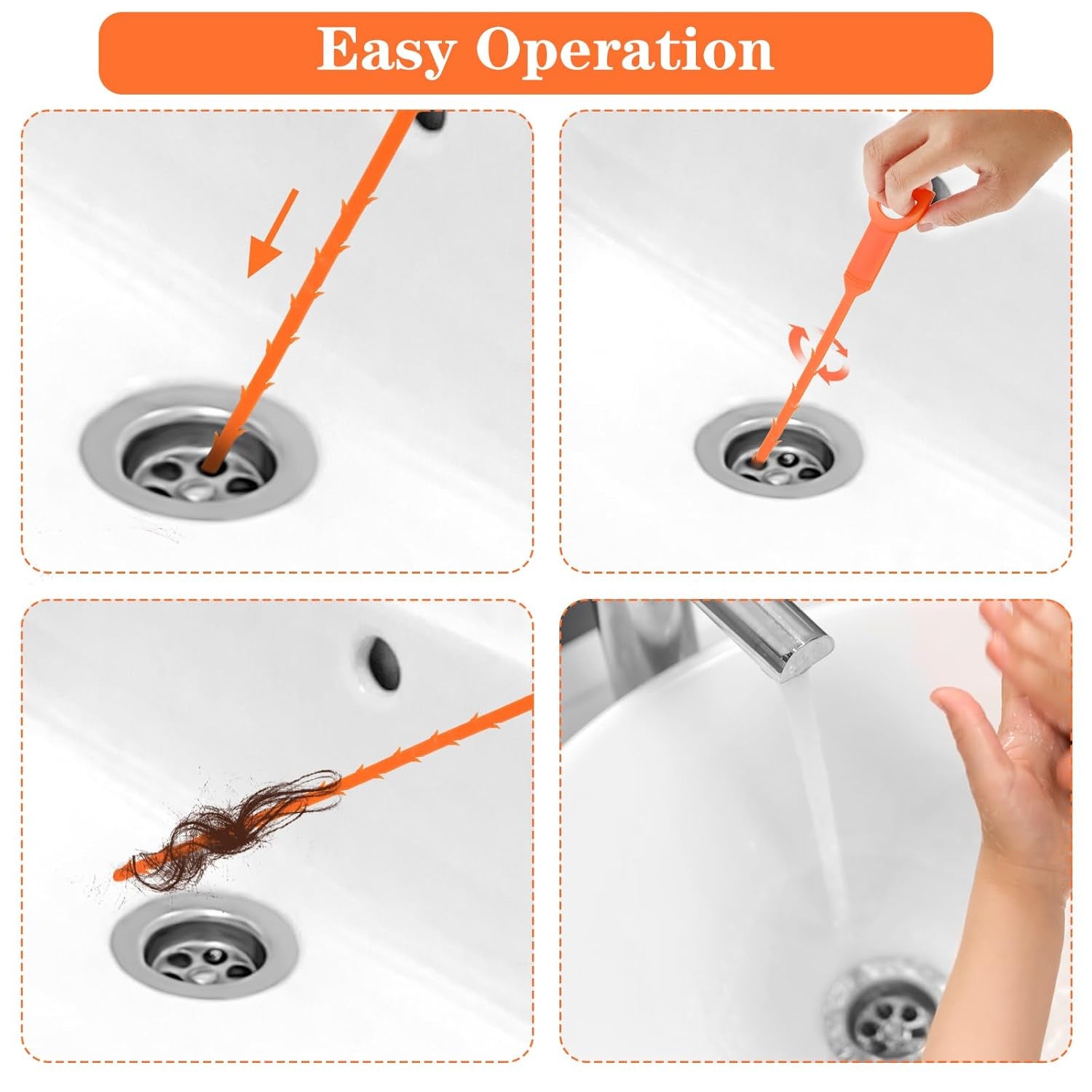 Flexible Sink & Drain Cleaning Stick â€“ 50 cm Long (Pack of 3)