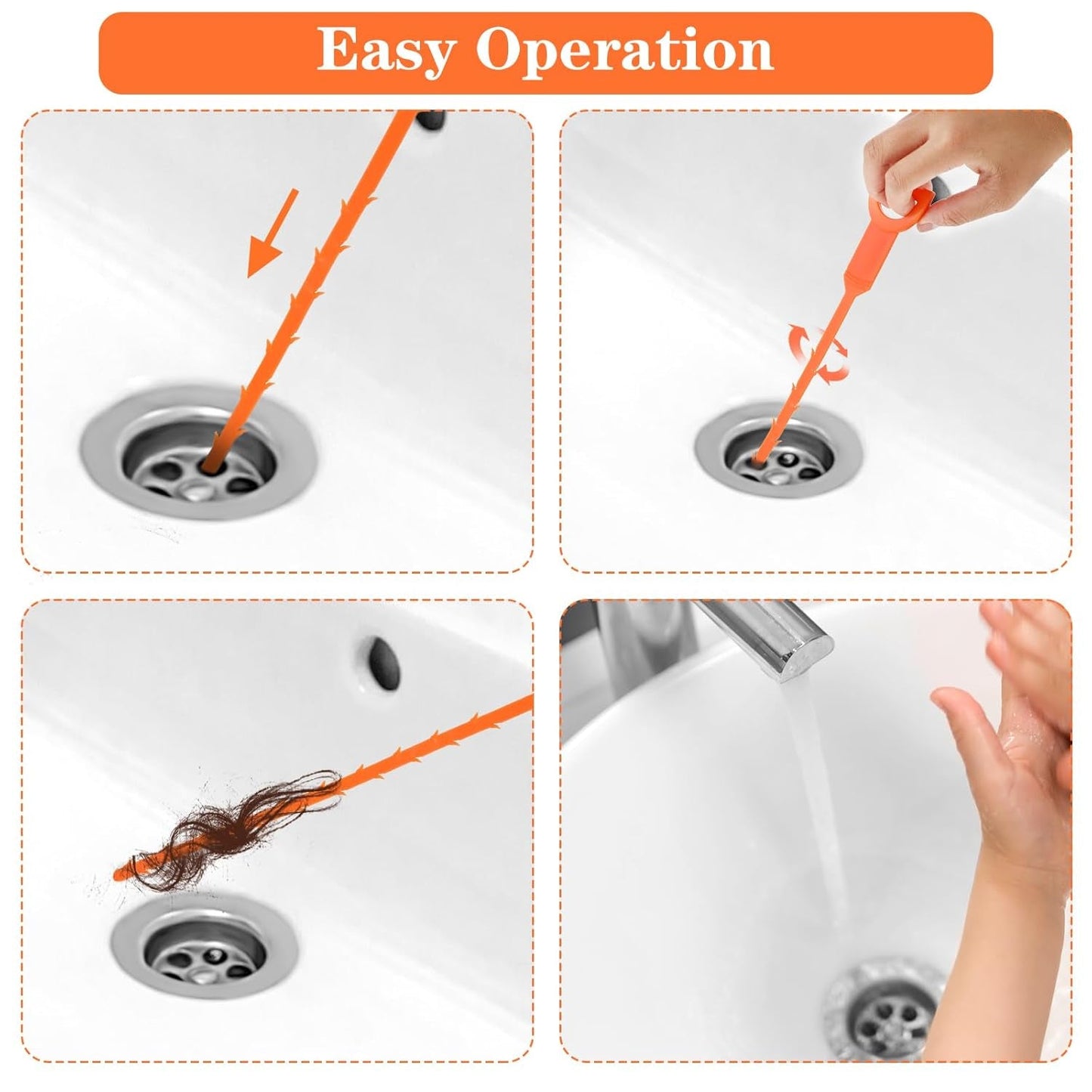 Flexible Sink & Drain Cleaning Stick â€“ 50 cm Long (Pack of 3)