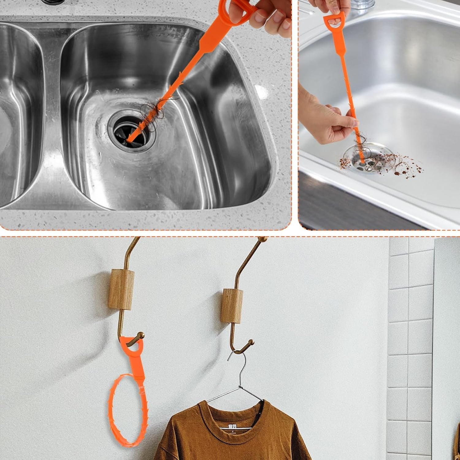 Flexible Sink & Drain Cleaning Stick â€“ 50 cm Long (Pack of 3)