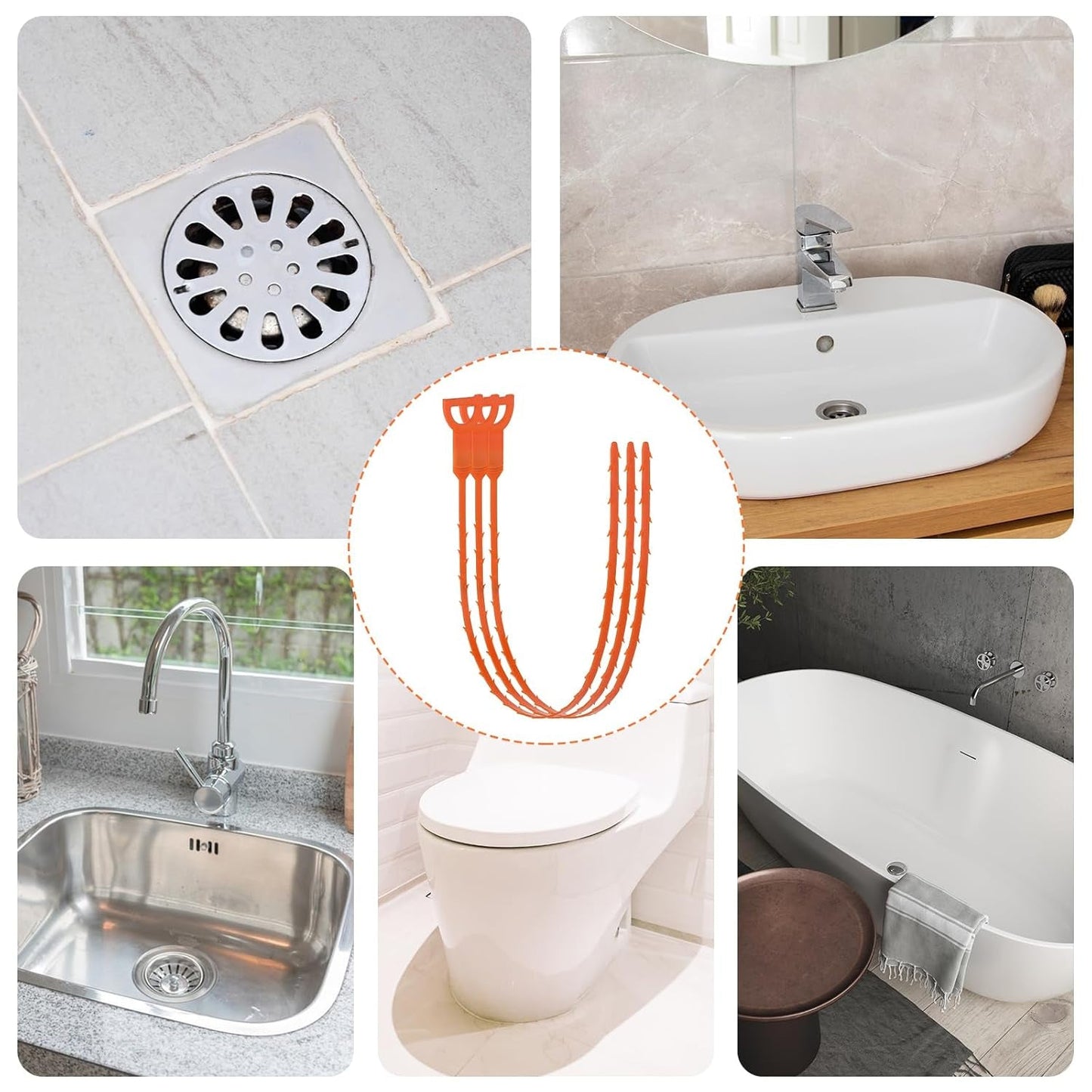 Flexible Sink & Drain Cleaning Stick â€“ 50 cm Long (Pack of 3)