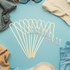 Premium stainless steel Hangers with Silicone Cover Chrome Hook for Clothes (10 Pc / Set)