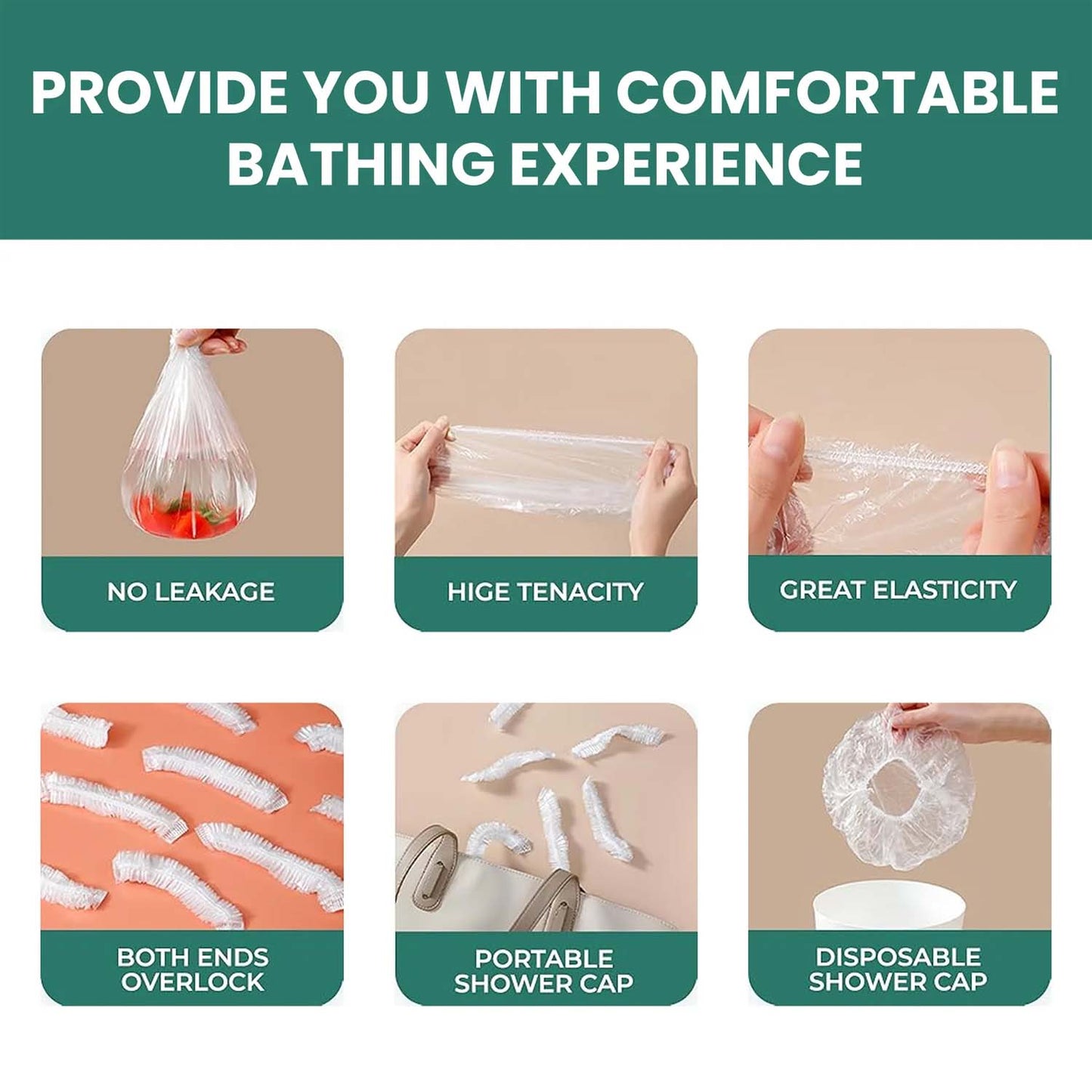 Disposable Menâ€™s Hair Protection Shower Cap / Head Cover (5 Pc)