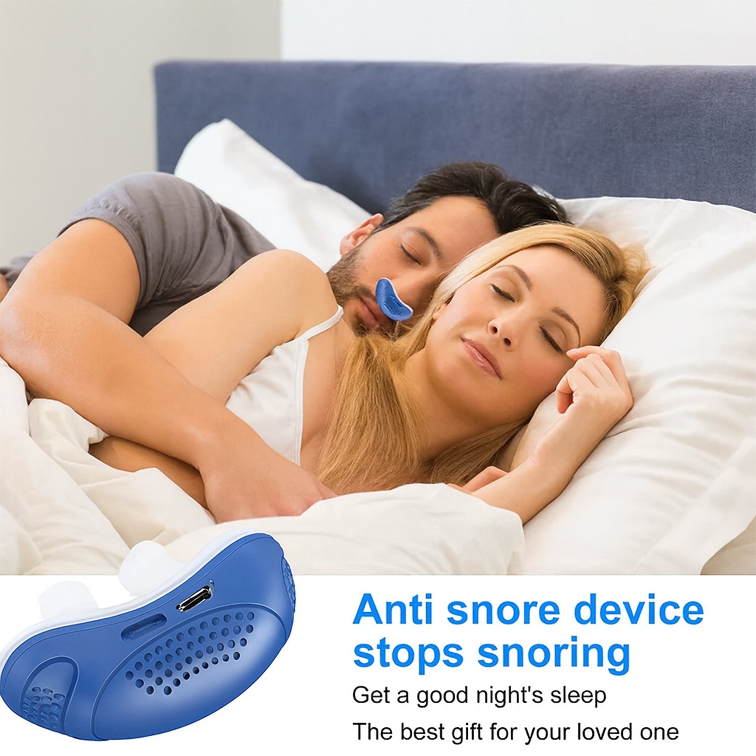 Rechargeable Electronic Anti-Snoring Device with Air Purifier Function (1 Pc)