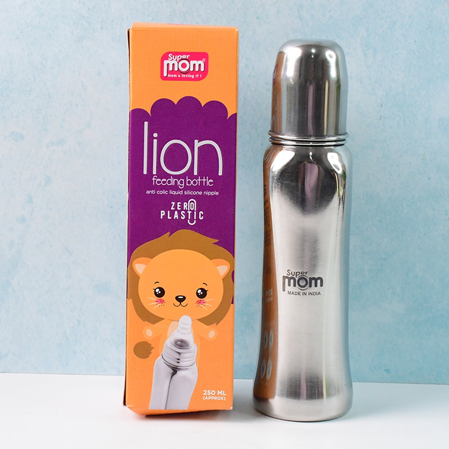 Supermom Lion Stainless Steel Feeding Bottle â€“ 250ml