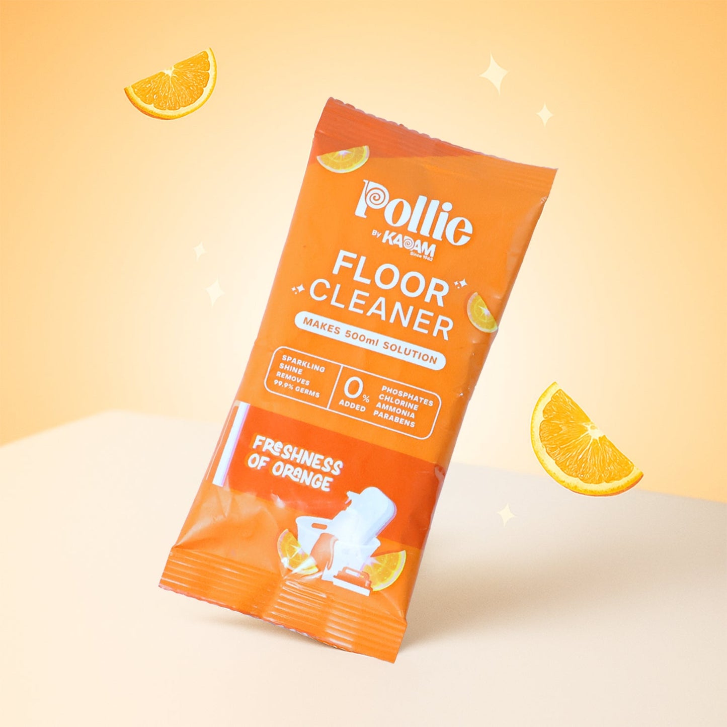 Pollic Kadam Concentrated Floor Cleaner Sachet â€“ Orange Fresh Fragrance (50 Gm)