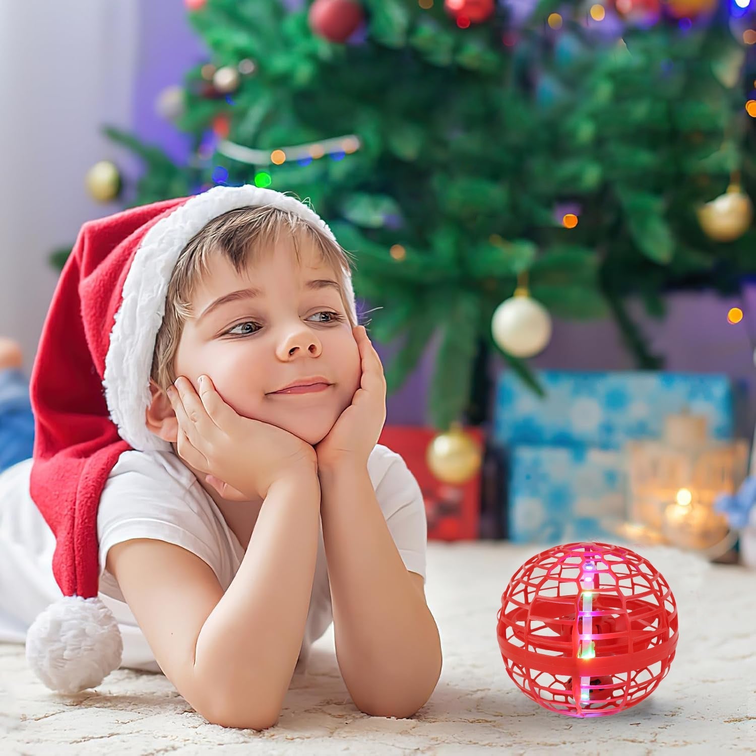 Flying Ball Toys, USB Rechargeable Built-in RGB Lights 360Â°Rotating Magic Controller