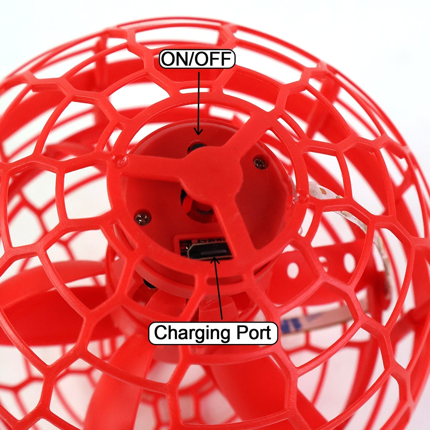 Flying Ball Toys, USB Rechargeable Built-in RGB Lights 360Â°Rotating Magic Controller