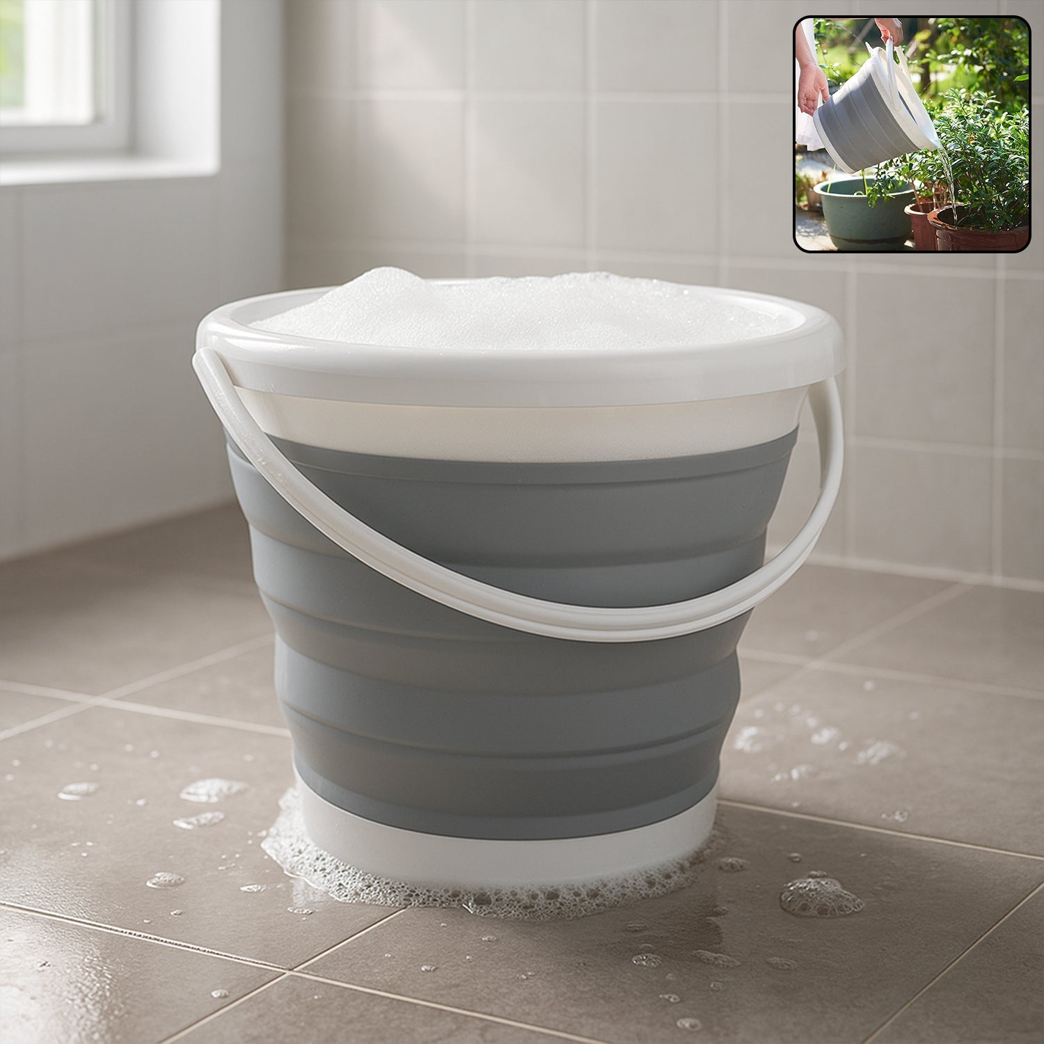 Collapsible Folding Bucket for Cleaning, Car Wash, Gardening & Travel (1 Pc / 23x16 Cm)