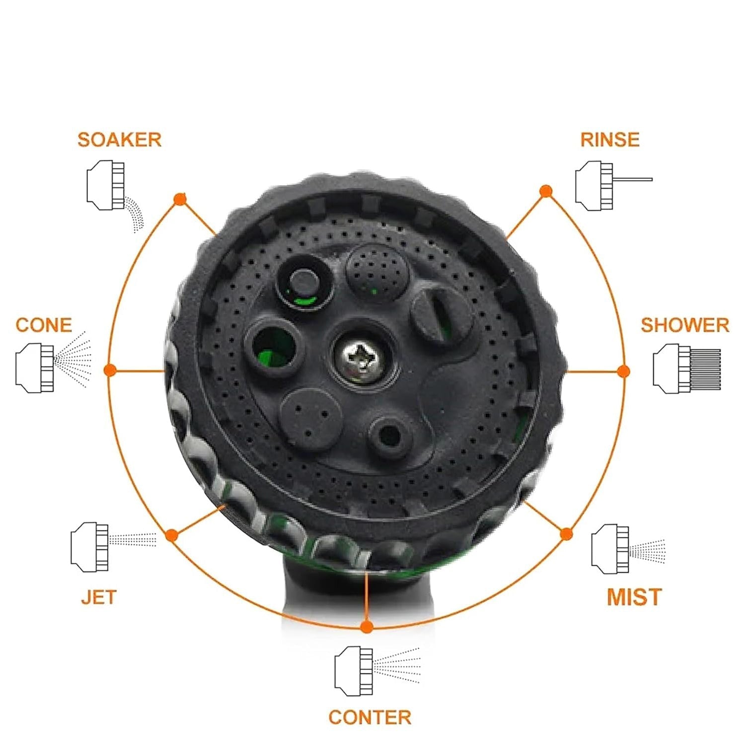 Multi-Pattern Garden Hose Spray Nozzle (1 Pc)