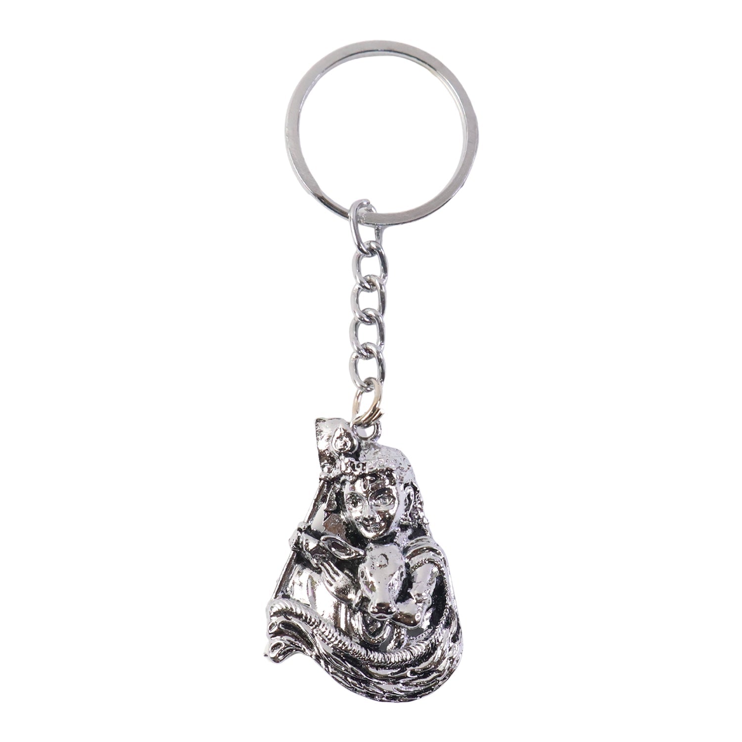 Premium Silver-Finish Metal Keychain (1 Pc)