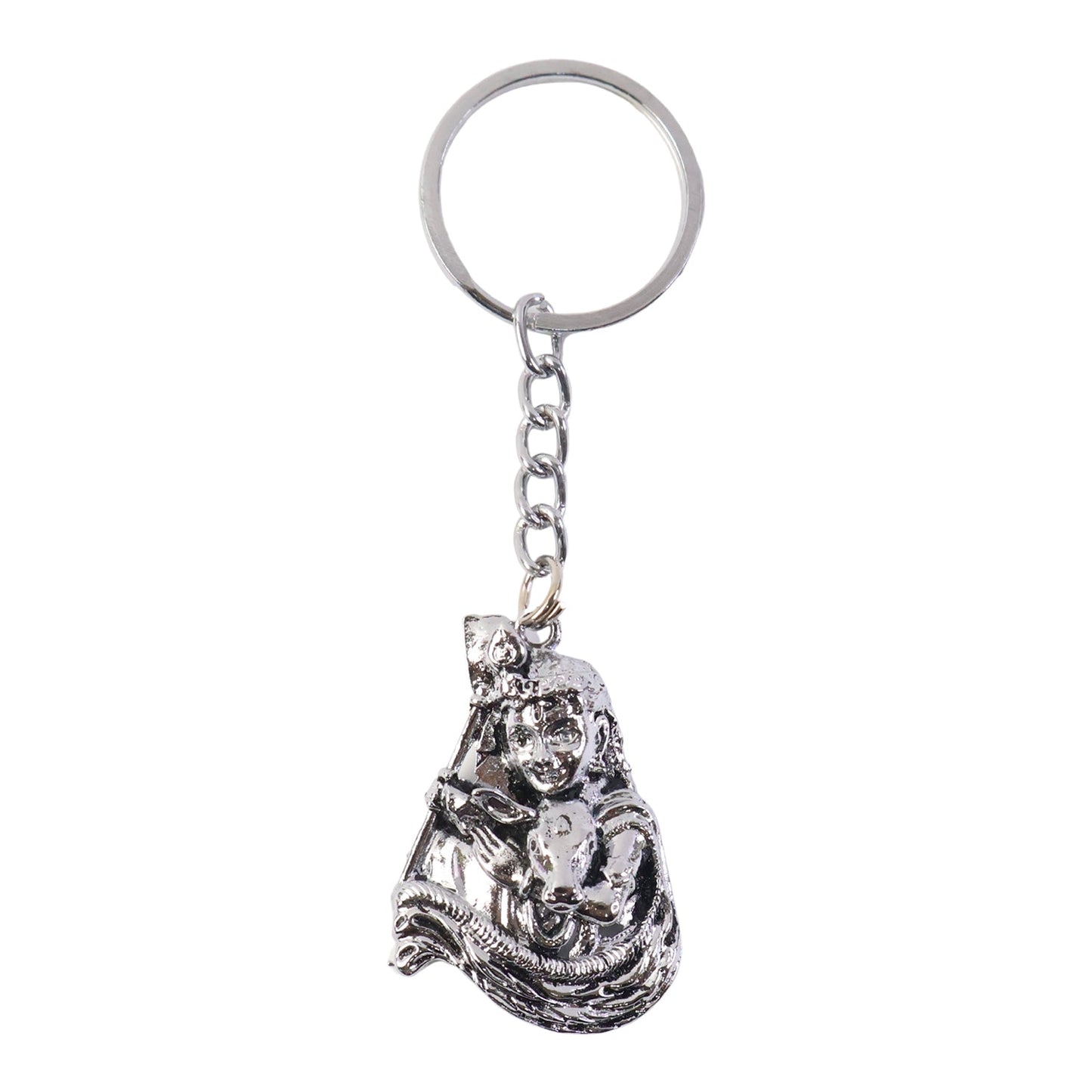Premium Silver-Finish Metal Keychain (1 Pc)