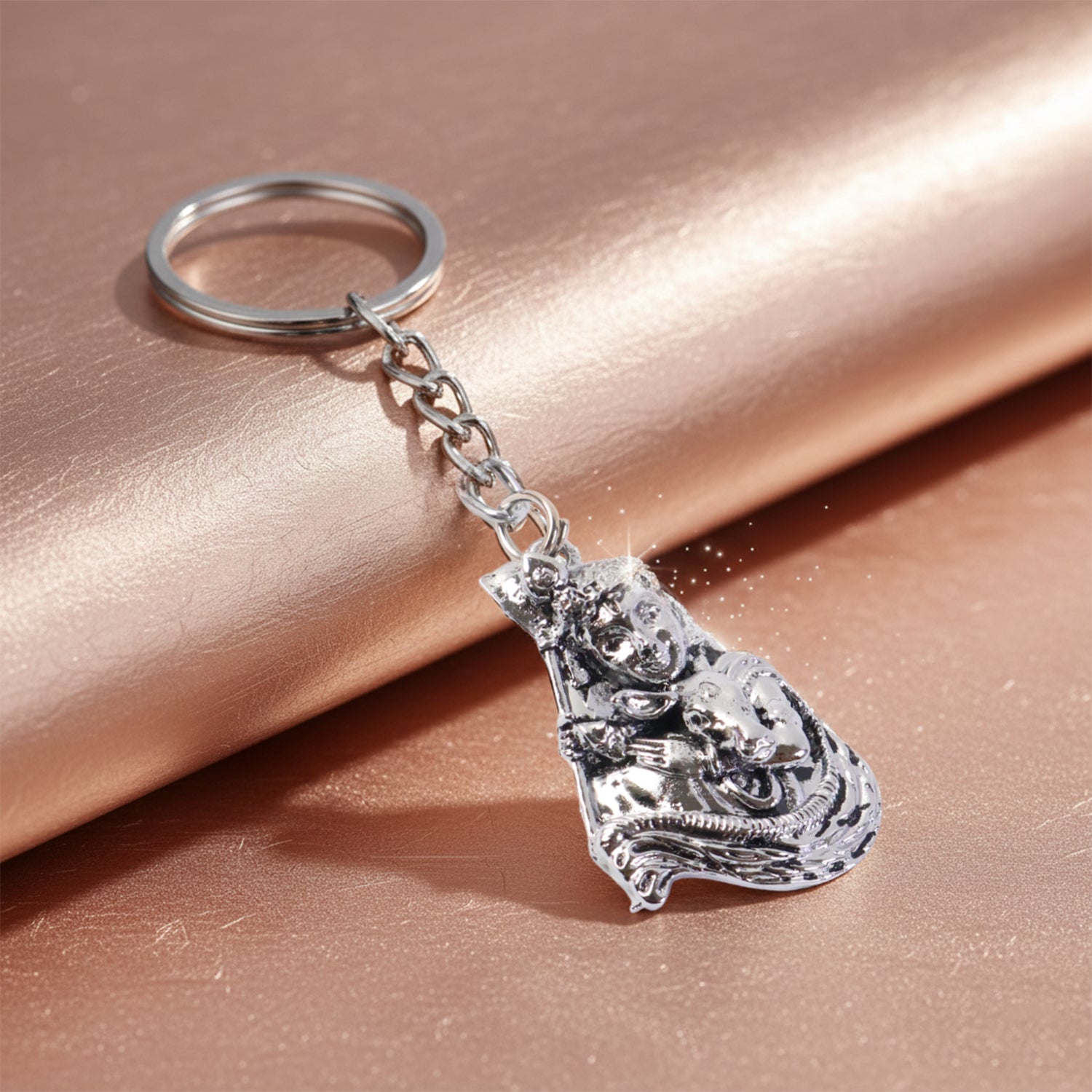 Premium Silver-Finish Metal Keychain (1 Pc)