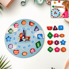 Aditi Wooden Educational Learning Clock Toy with Movable Hands