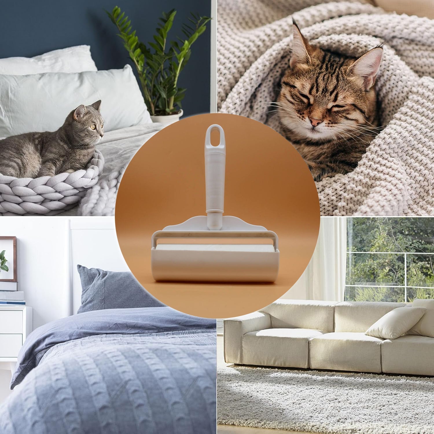 Reusable Pet Hair & Lint Remover Roller - (1 Pc / 23 Ã— 17 cm)