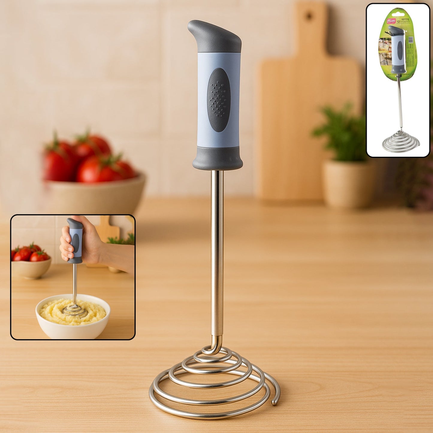 Supermom Spring Oâ€™Masher Heavy Duty Stainless Steel Vegetable & Potato Masher