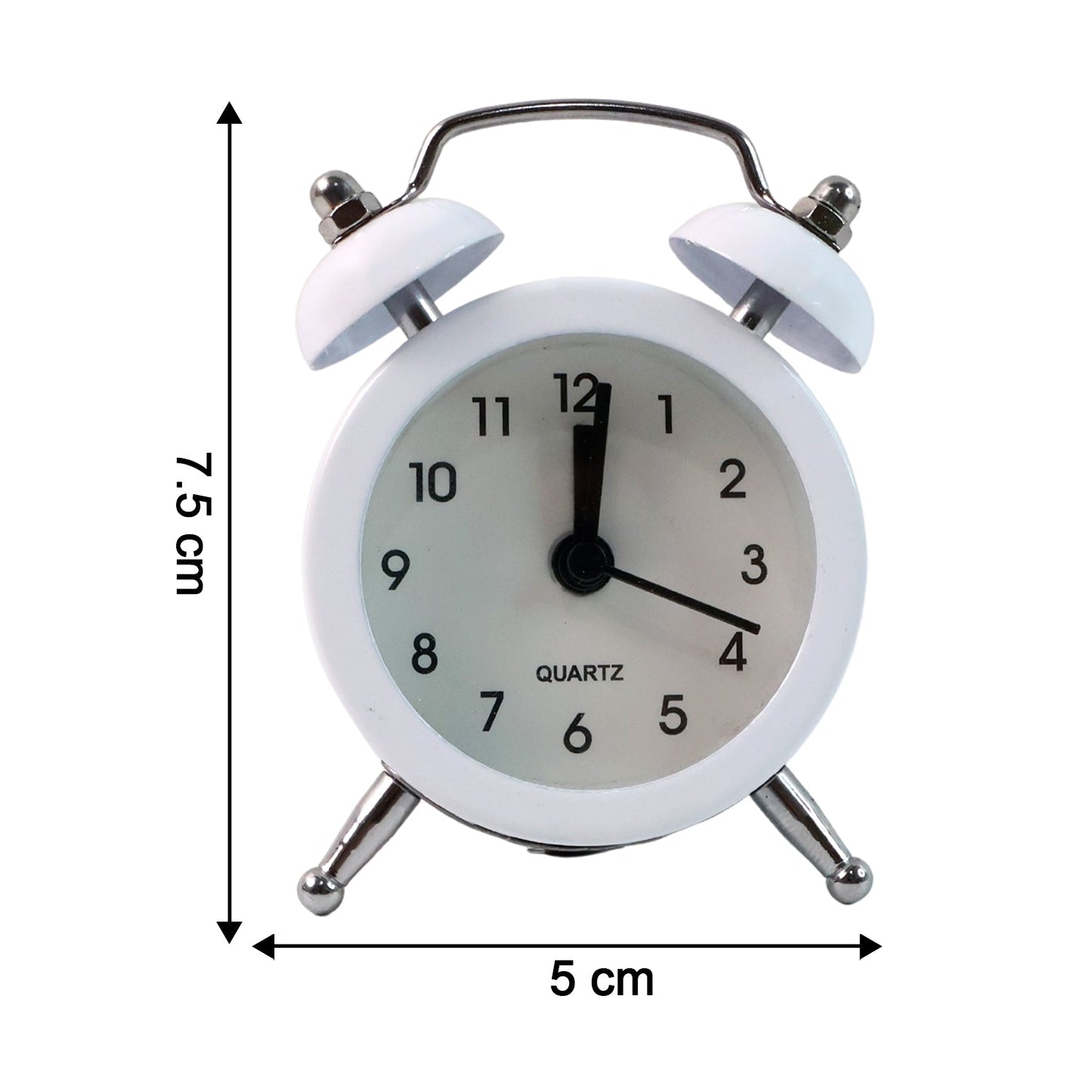 Small Twin-Bell Analog Alarm Clock - (1 Pc)