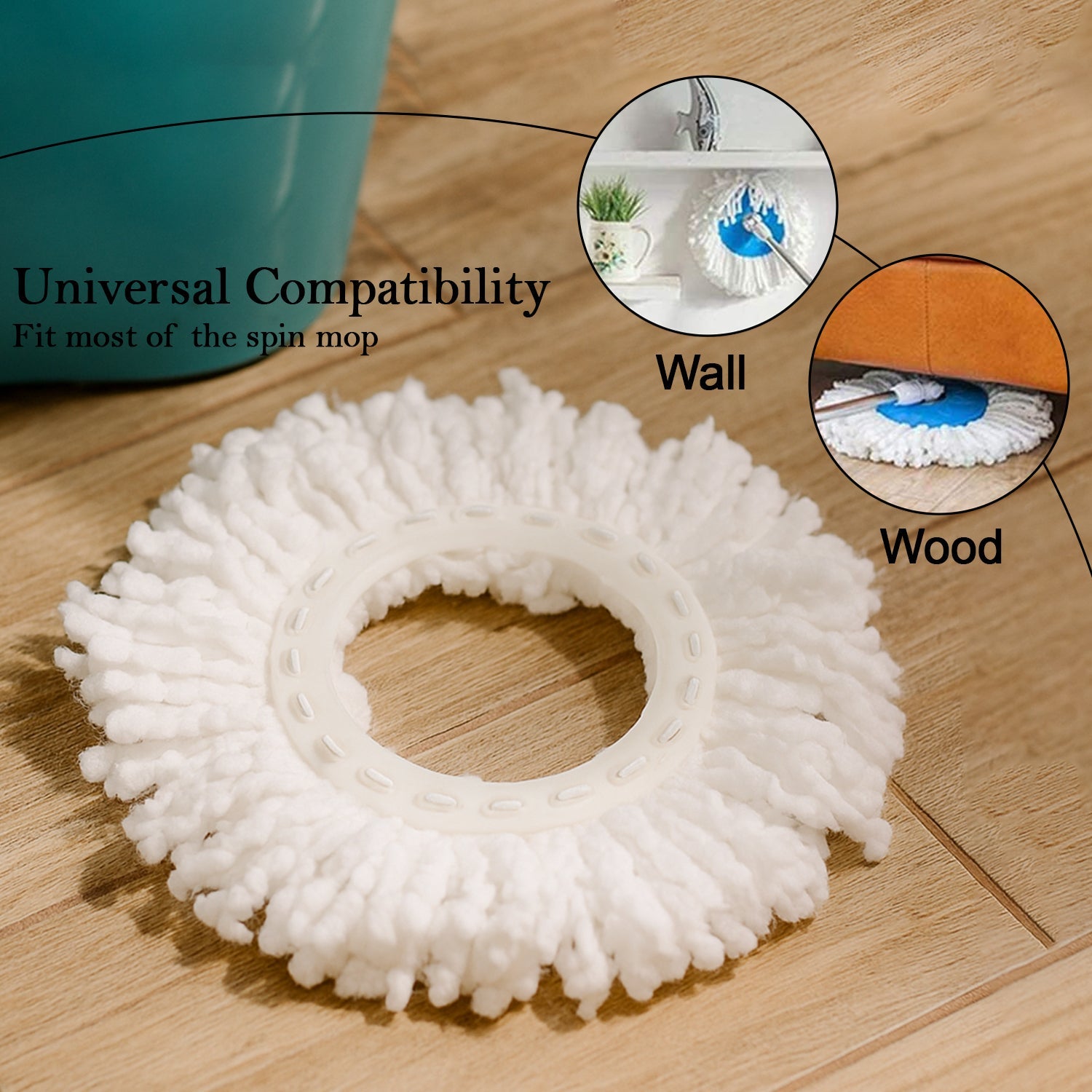 Microfiber Spin Mop Refill Head 360Â° Rotating Mop (5 Pc)