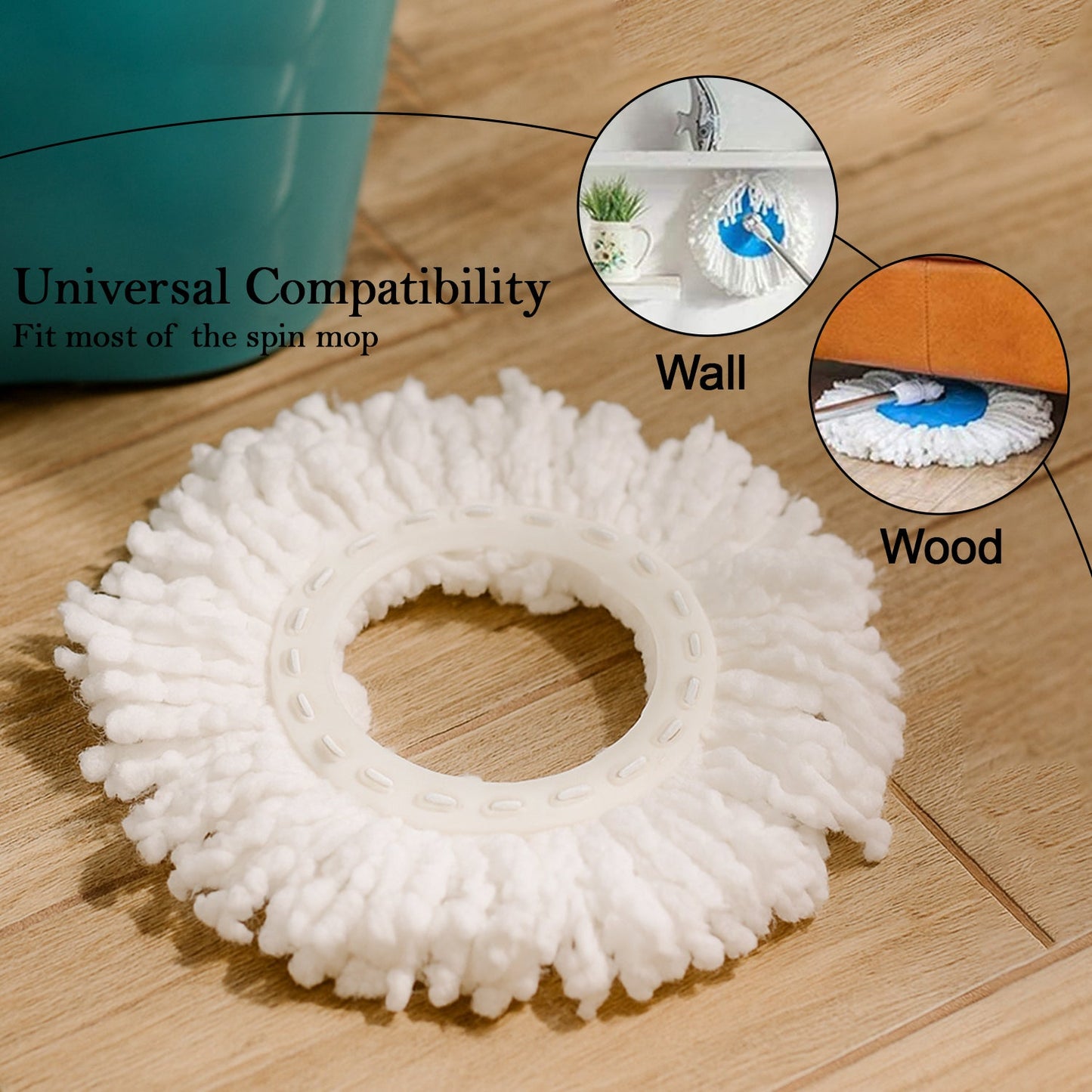 Microfiber Spin Mop Refill Head 360Â° Rotating Mop (5 Pc)