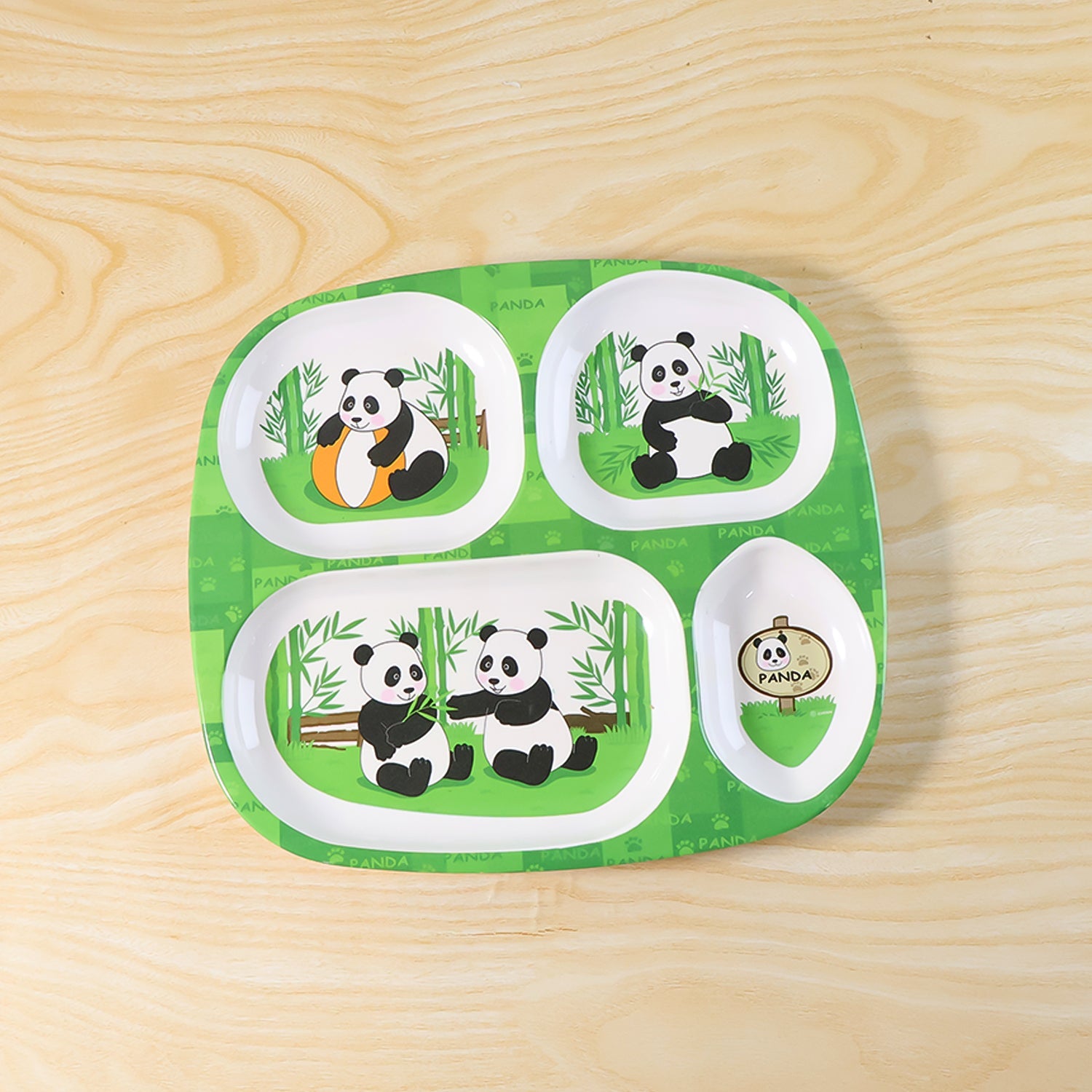 Kids 4-Compartment Melamine Partition Plate (1 Pc / 24Ã—22 Cm)