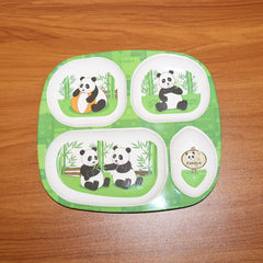 Kids 4-Compartment Melamine Partition Plate (1 Pc / 24Ã—22 Cm)