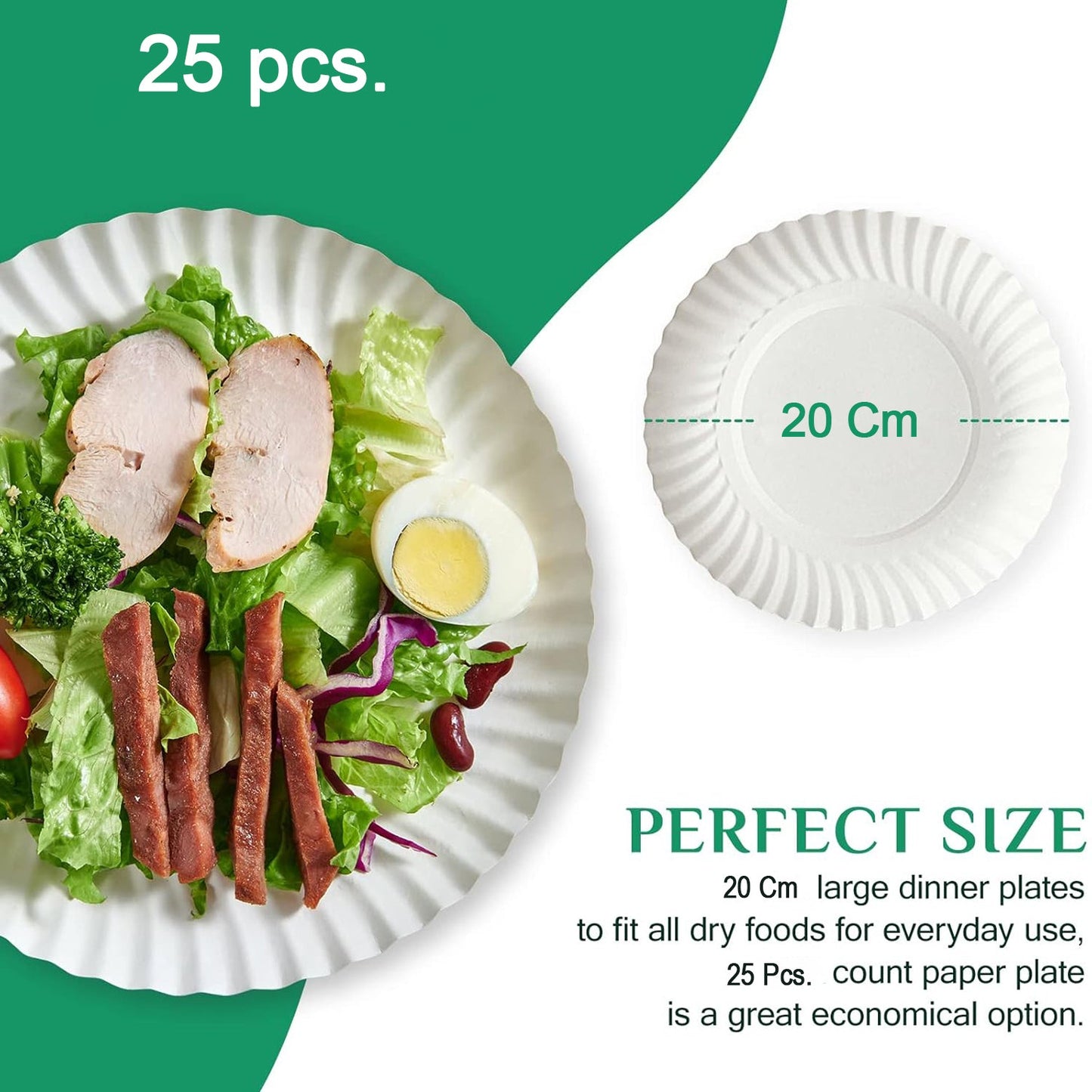 Freshee 9 Inch Round Compostable Paper Plate â€“ 25 Pcs Pack