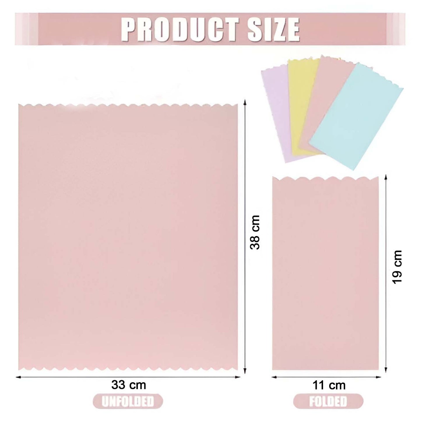 Multicolor Decorative Baking Paper Sheets (38 x 33 Cm / 200 Pc)