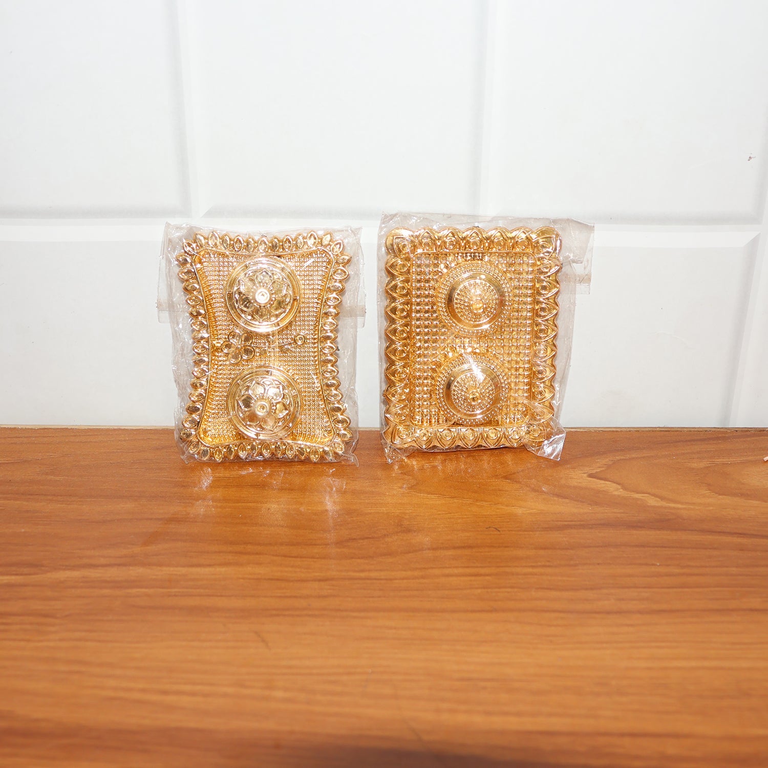 Ornate Rectangular Pooja Tilak Plate - (Mix Design / 1 Pc)