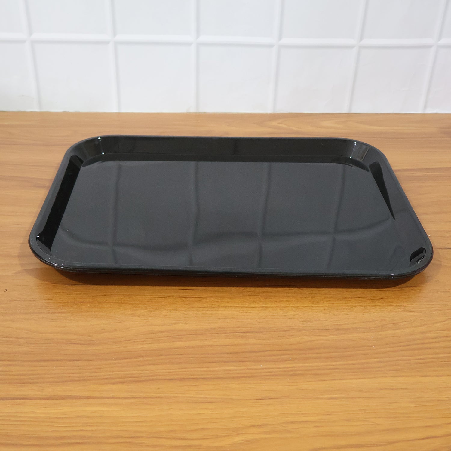 Plastic Serving Tray / Plate â€“ 40 Ã— 30 cm (1 Pc / Black)