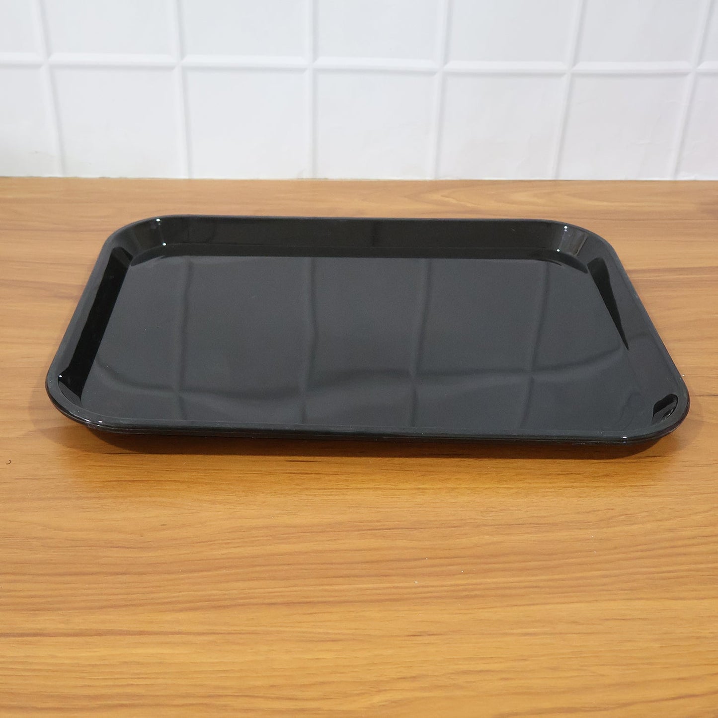 Plastic Serving Tray / Plate â€“ 40 Ã— 30 cm (1 Pc / Black)