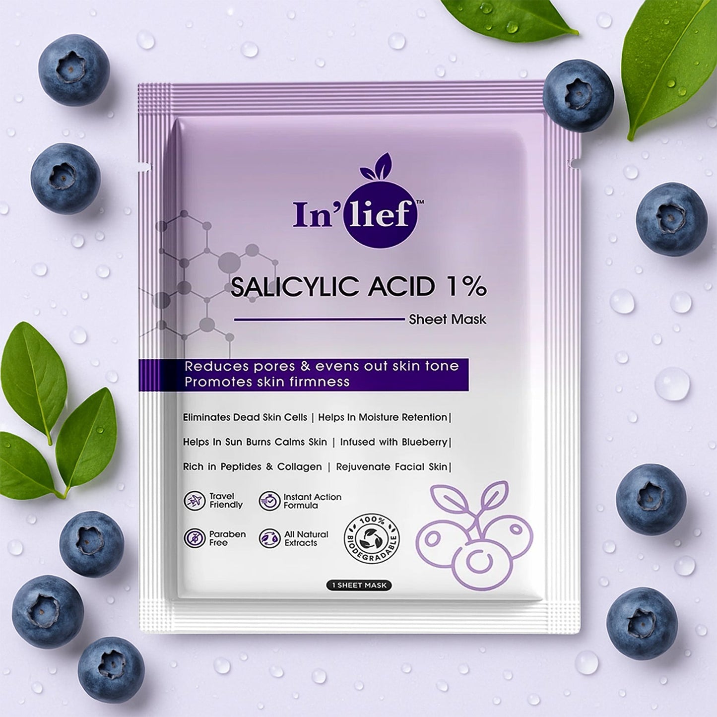 Inâ€™lief Salicylic Acid 1% Clarifying & Pore-Refining Facial Sheet Mask (1 Pc)