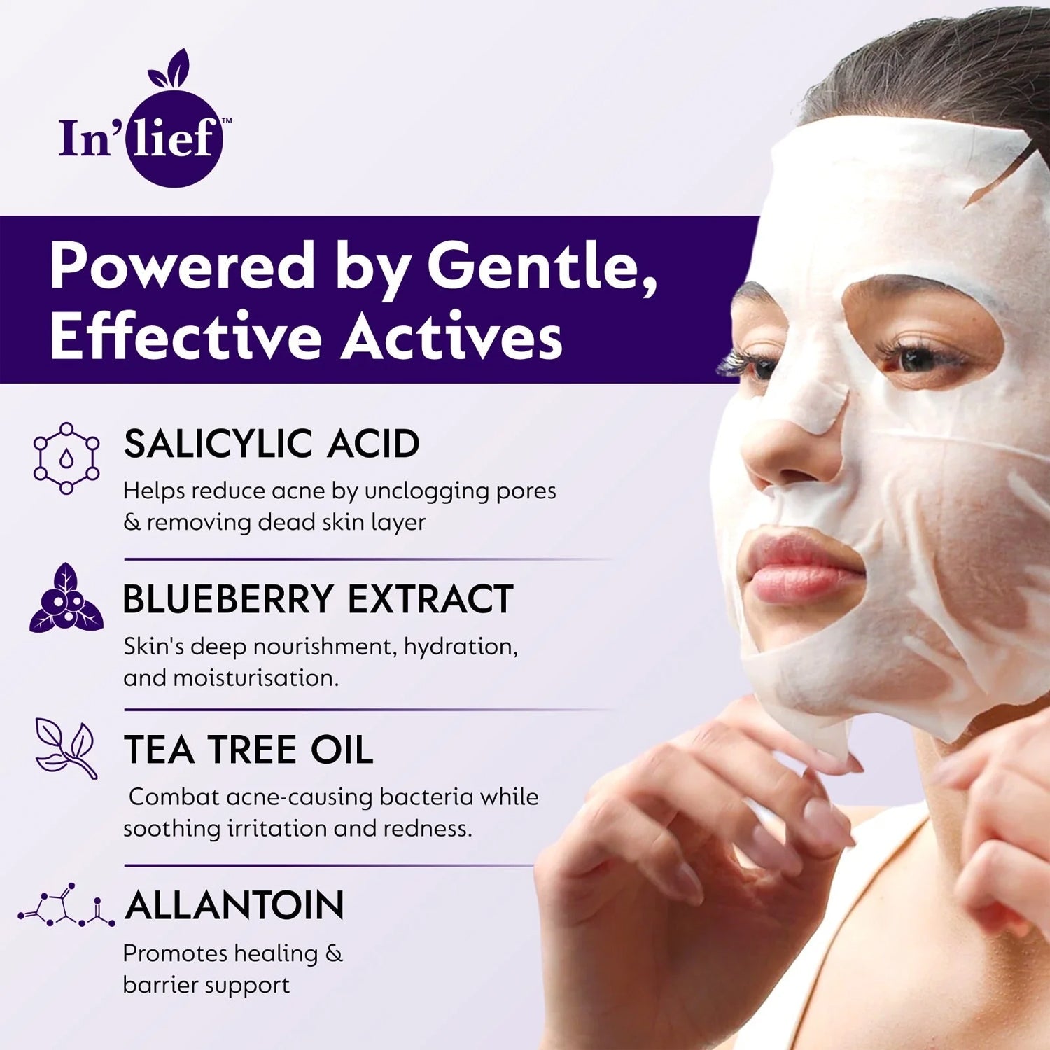 Inâ€™lief Salicylic Acid 1% Clarifying & Pore-Refining Facial Sheet Mask (1 Pc)