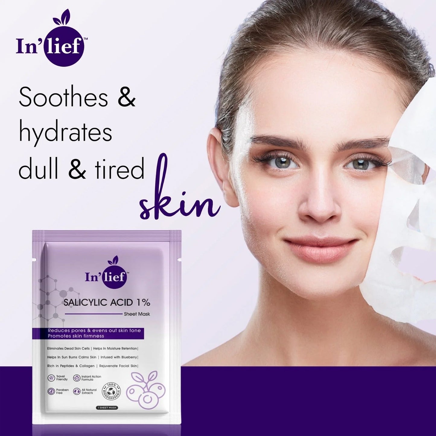 Inâ€™lief Salicylic Acid 1% Clarifying & Pore-Refining Facial Sheet Mask (1 Pc)