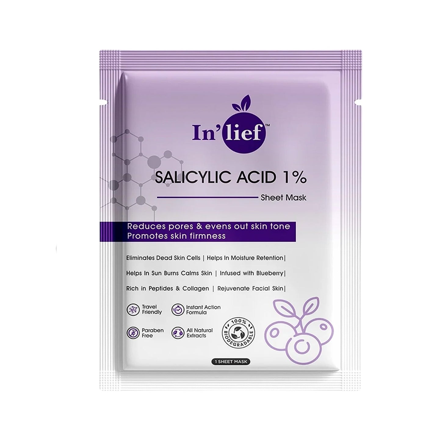 Inâ€™lief Salicylic Acid 1% Clarifying & Pore-Refining Facial Sheet Mask (1 Pc)