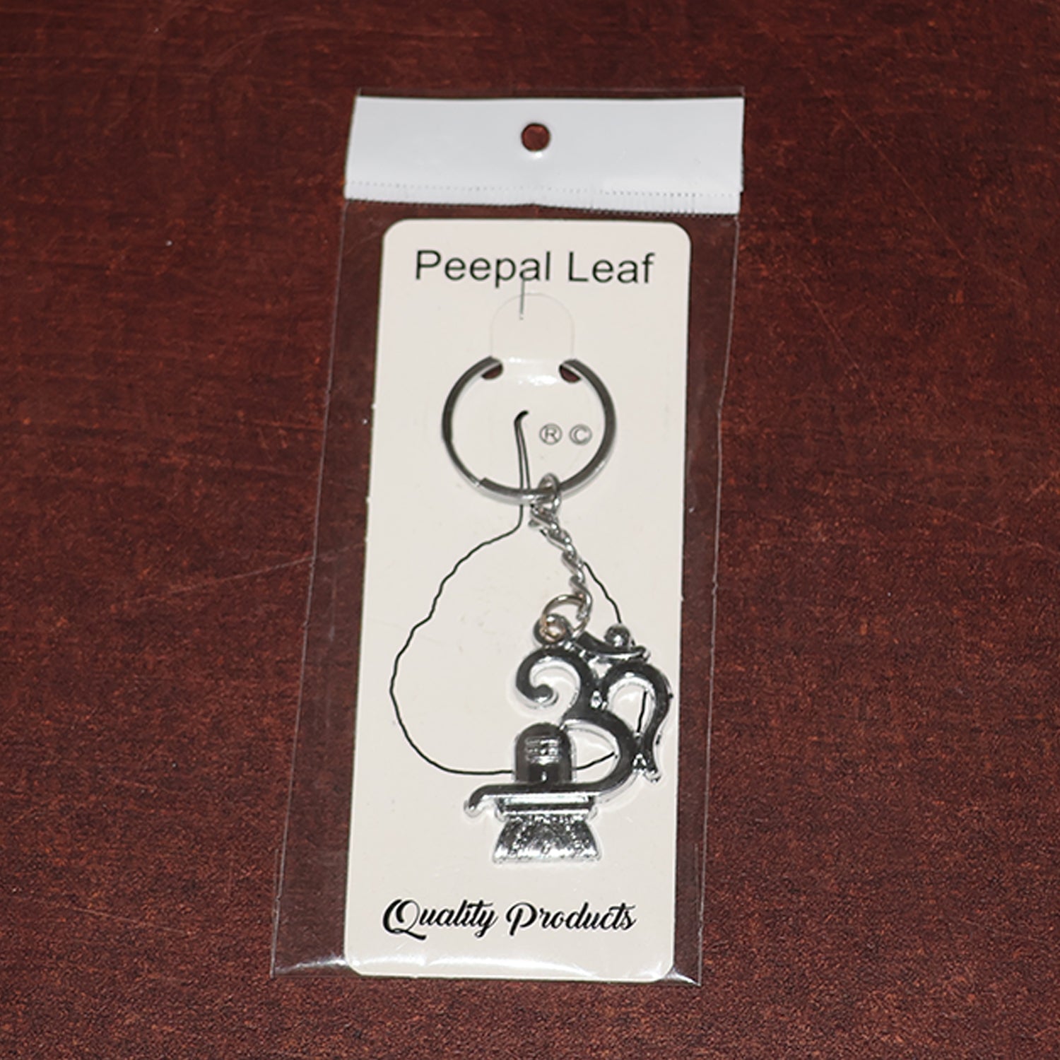 Om with Shivling Metal Keychain (1 Pc)