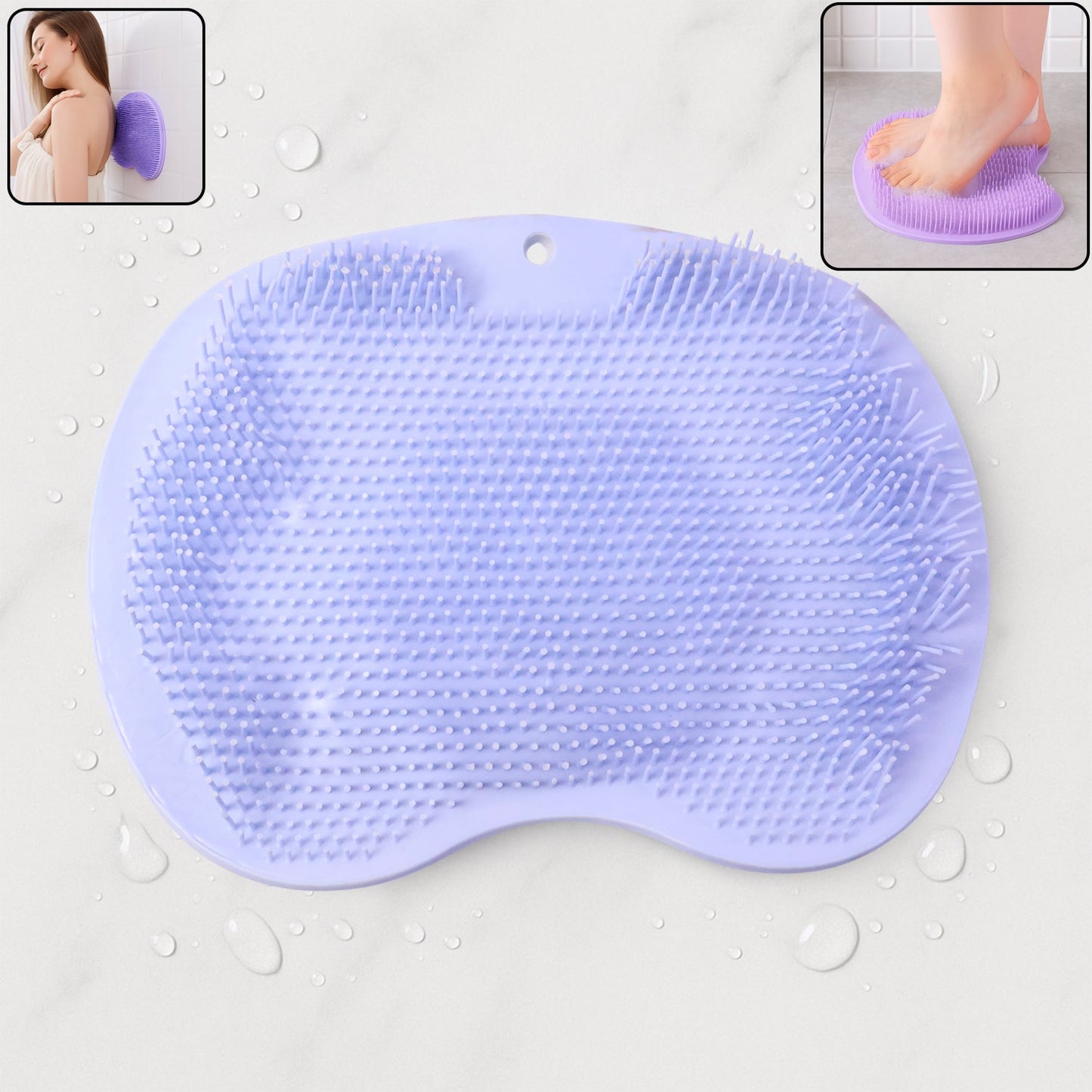 Purple Silicone Bath Massage Cushion â€“ Suction Cup Exfoliating Foot Scrubber & Mat