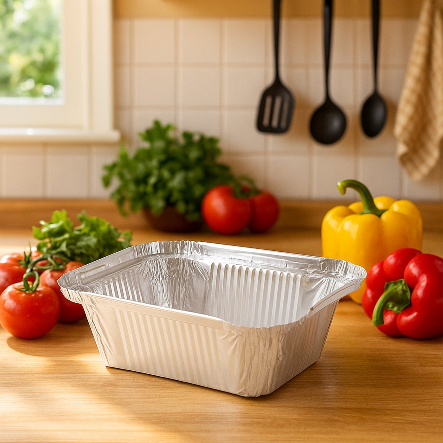 Freshee Aluminium Food Container with Lid â€” 450 ml â€” 10 Pc