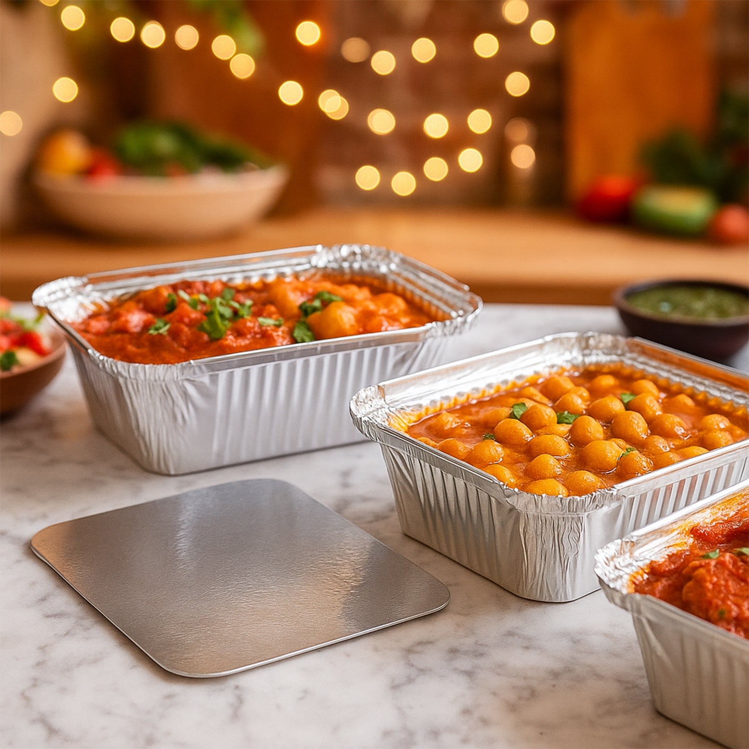 Freshee Aluminium Food Container with Lid â€” 450 ml â€” 10 Pc