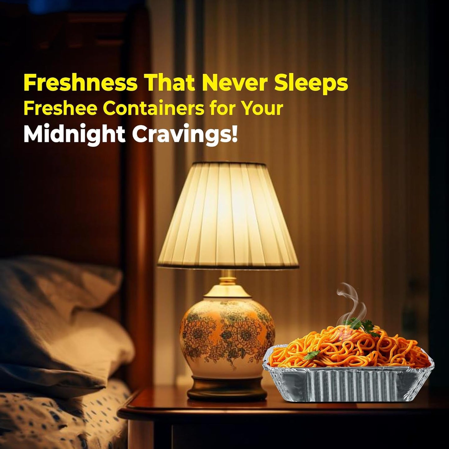 Freshee Aluminium Food Container with Lid â€” 450 ml â€” 10 Pc