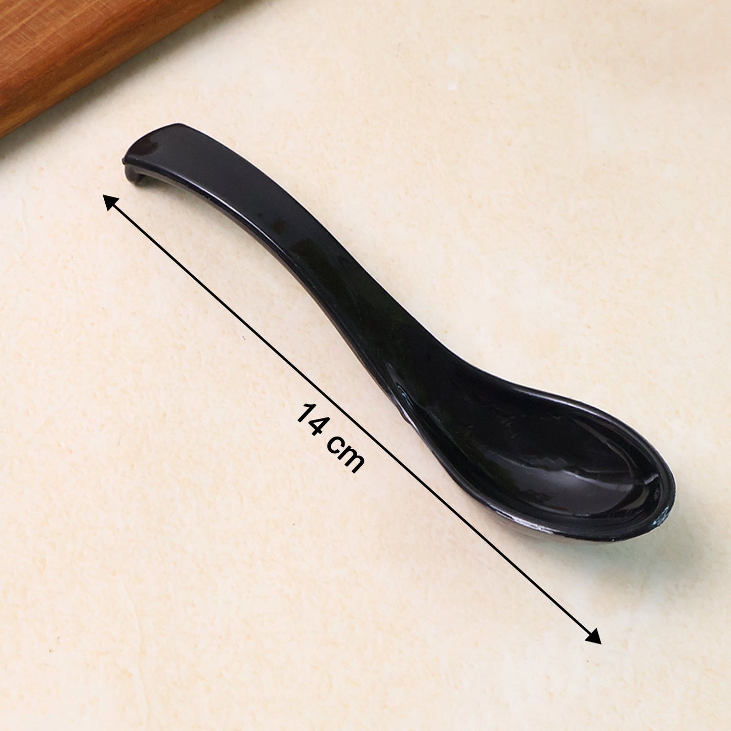 Plastic Soup Spoon â€“ Deep Bowl (1 Pc / Black)