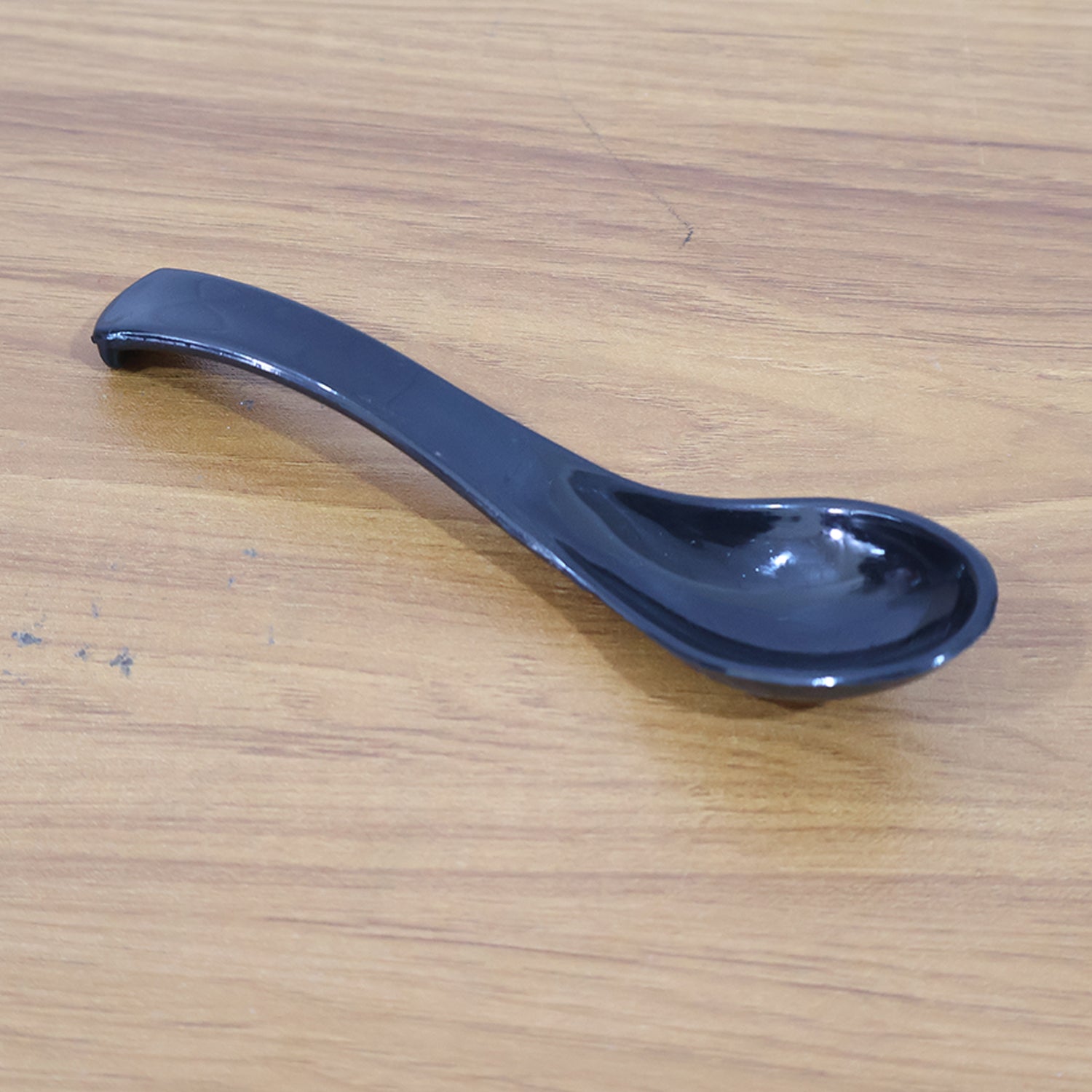 Plastic Soup Spoon â€“ Deep Bowl (1 Pc / Black)