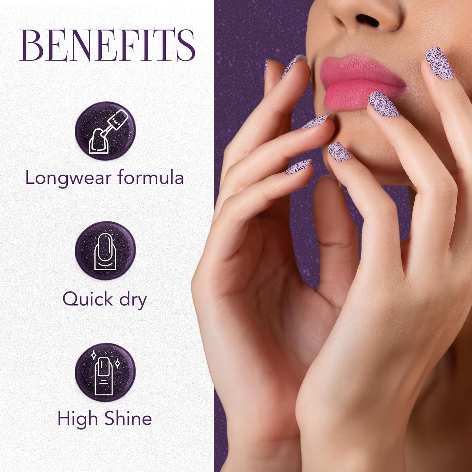 OG Beauty Purple Dazzle Starlet Glitter Nail Paint (10 ML / 1 Pc)