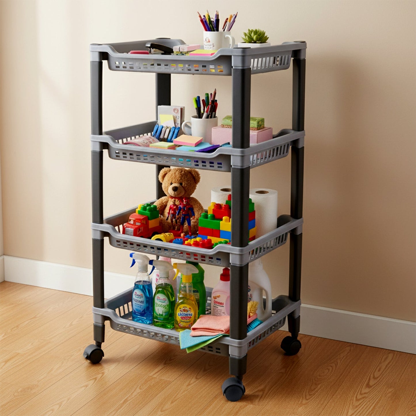 Apex 4-Layer Big Multipurpose Plastic Storage Rack