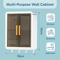 Large Wall-Mounted Kitchen Storage Cabinet Set