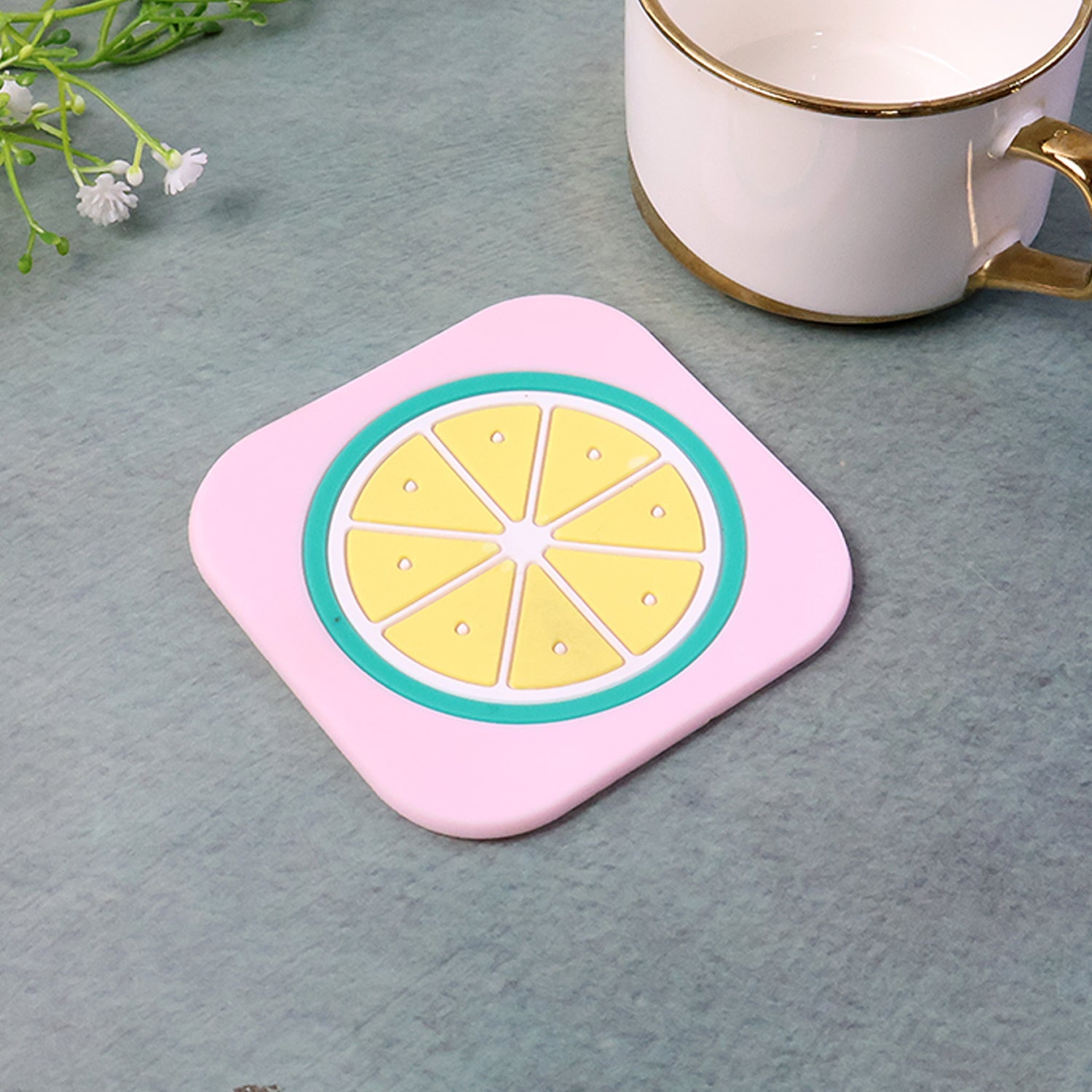 Premium Silicone Drink Coaster (1 Pc, 8Ã—8 cm / Mix Design)