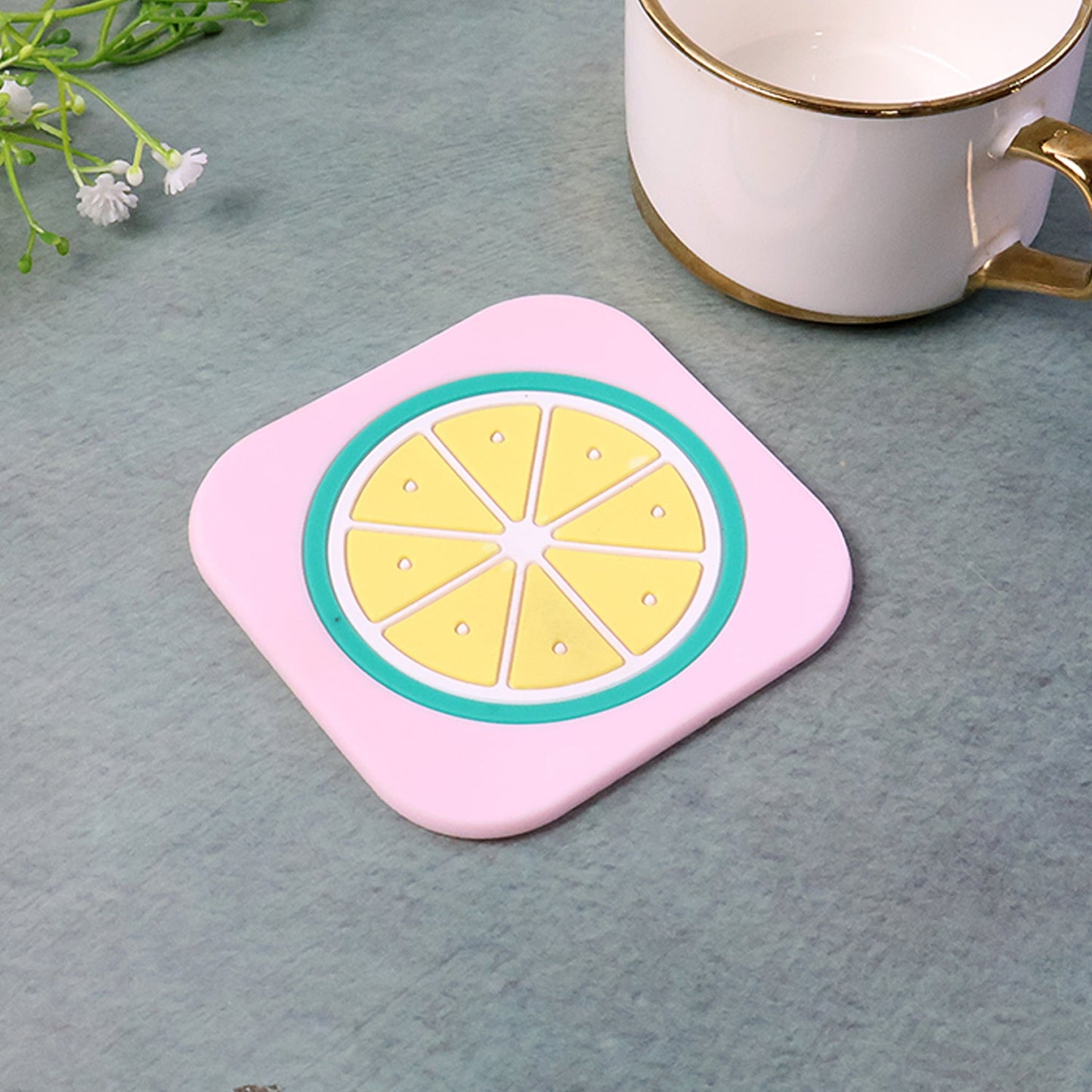 Premium Silicone Drink Coaster (1 Pc, 8Ã—8 cm / Mix Design)